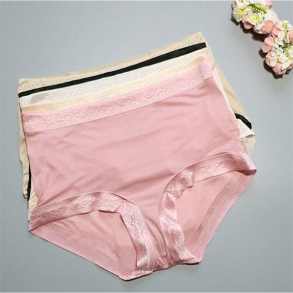

1pc quality seamless 100% silk knit women's panties underwear lingerie  l xl sg002 y200425, Black;pink