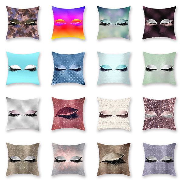 

multicolor eyelash pillowcase cushion cover glamour square pillow case cushion cover home office sofa car decoration wx9-1244