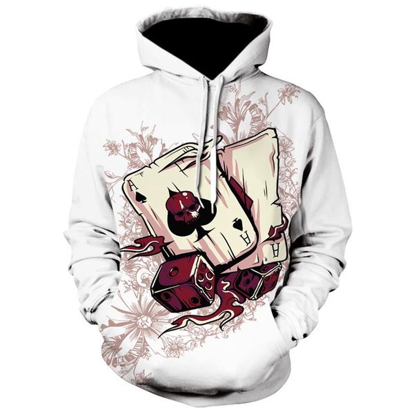 

funny poker 3d woman 2020 fashion print hoodie wear clothes sports jacket joker man hoodies fall men sweatshirts ohmto, Black