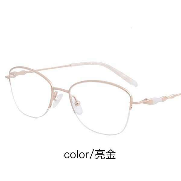 

high-end women's metal flat lens business eye fashion spectacle fra, White;black