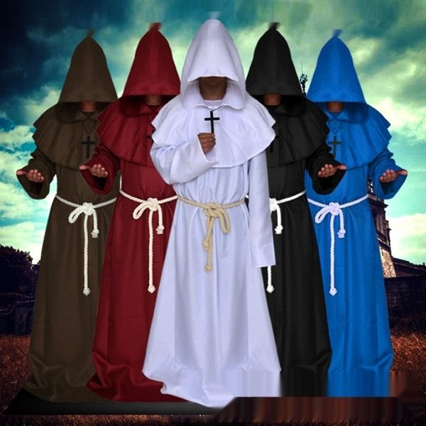 

wicjj c3rax chaplain cosplay costume dress clothing dress suit monk acting friar robe wizard costume christian medieval halloween