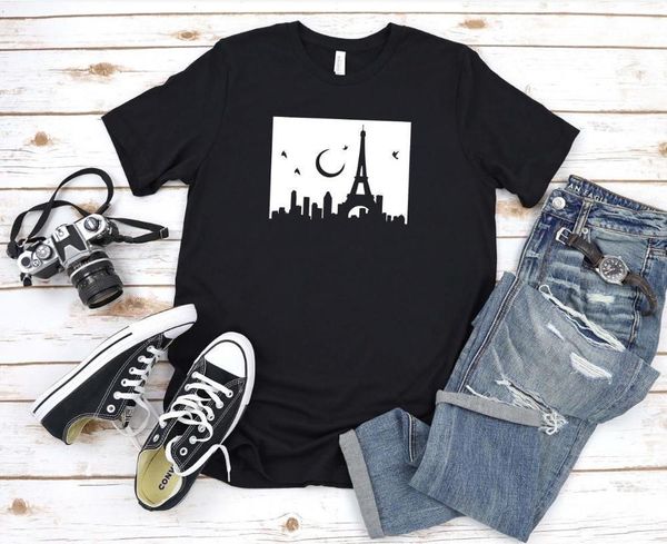 

eiffel tower print women tshirt cotton casual funny t shirt gift 90s lady yong girl drop ship s-858, White