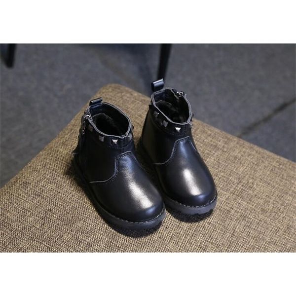 

winter soft fleece boots genuine leather toddler kid shoes newborn baby keep warm footwear , y200404