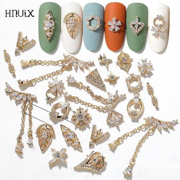 

latest 2 pieces alloy zircon nail art decoration luxury zircon rhinestone tassel / heart / wing nail jewelry high end long, Silver;gold