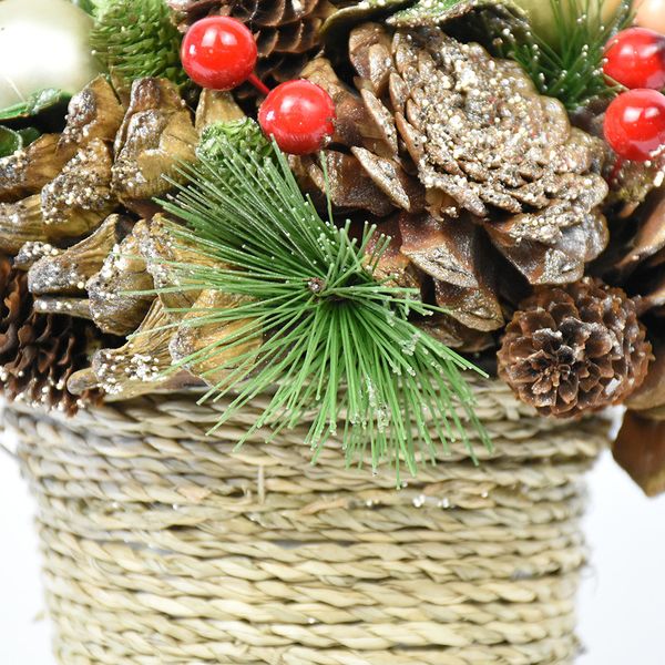 

planter artificial pine diy natural cones flower table christmas decoration