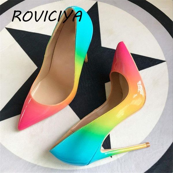 

dress shoes rainbow color fashion high heeled lady pumps shallow pointed toe woman party women wedding qp030 roviciya1, Black