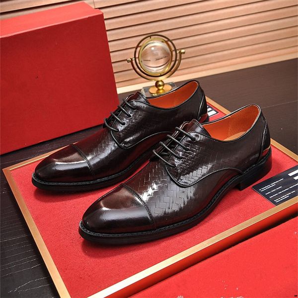 

plus size 38-45 dress shoes men leather formal business men shoes pointed toe wedding shoes men's oxford formal footwear, Black