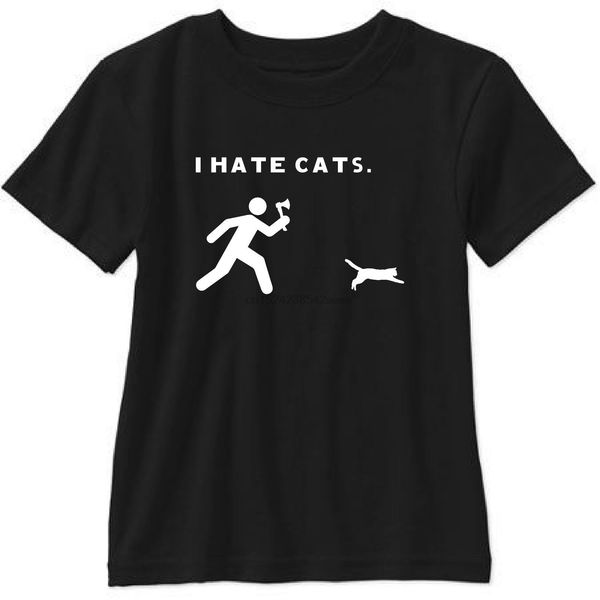 

я ненавижу кошек смешные короткие рукава tee балахон дизайнеров футболки толстовка