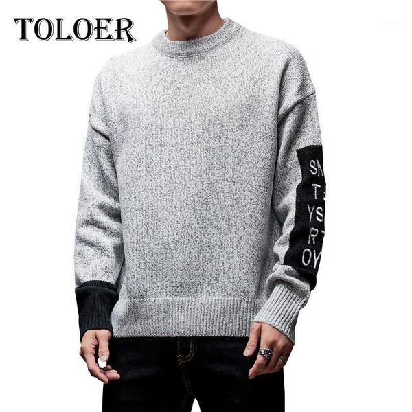 

mens knitted sweater teens men 2021 fashion winter patchwork sweaters pullover harajuku korean oversized black sweater male 3xl1, White;black