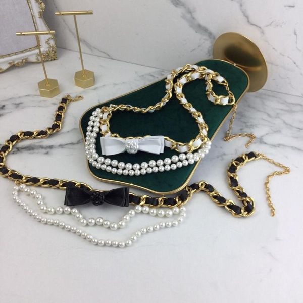 

fashion jewelry for women vintage camellia leather copper long link chain belt necklace party fine jewelry, Silver