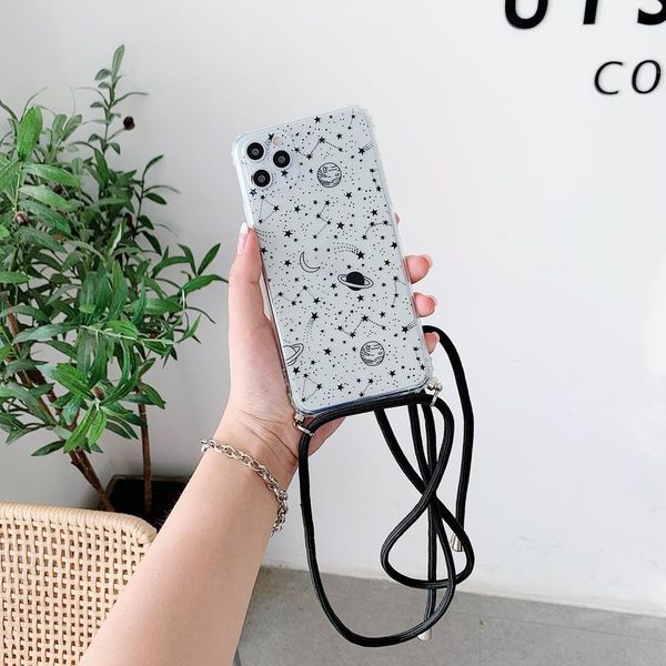 

necklace lanyard phone case for iphone 11 7 8 plus 11pro max xs max x xr soft sile clear strap co qylacw