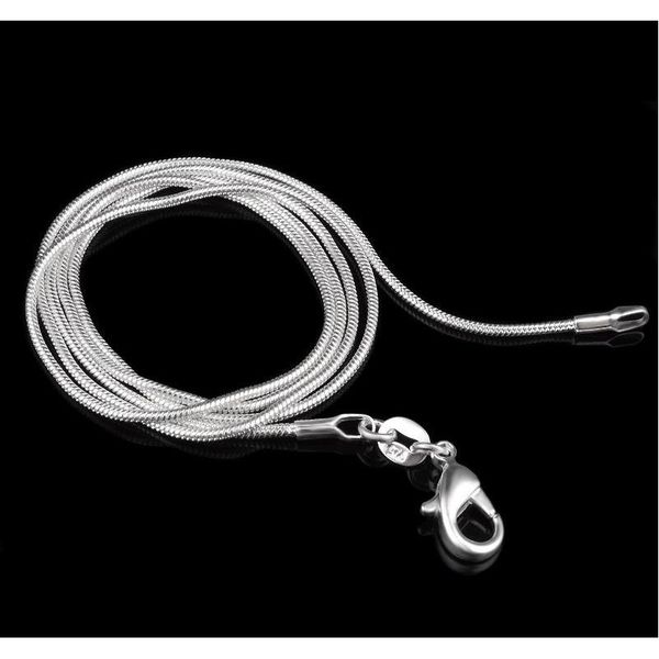 

1mm snake chain necklace 925 sterling silver fashion chains women jewelry necklace diy accessories price 16 18 20 22 24 inch o0p9d