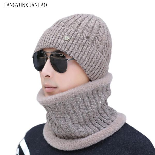 

beanies hangyunxunhao skullies brand men winter hats for scarf knitted hat cap beany gorro