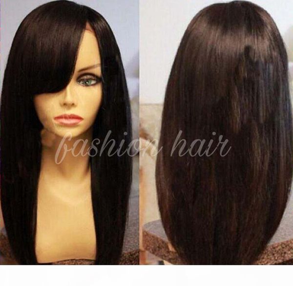 

безлистые полные кружевные волосы для волос для чернокожих женщин с полноценными челками прекрасные бразильские кружевные фронтские парики н, Black;brown