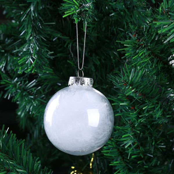 Casamento Bauble Esferas de vidro Enfeites de Natal Decoração de 8 cm Balls Christmas Limpar bolas de casamento de vidro 3