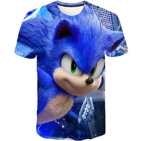 

3d cartoon sonic game print costume boys girls summer 3d print shirts anime oversized hippie men clothing