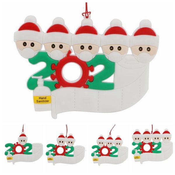 

2020 christmas ornament personalized survivor family 1-5 decorations masked hand-washed xmas tree hanging pendant sea shipping ljjp578ly2h
