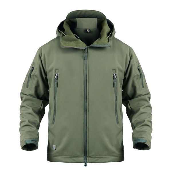 

mens winter warm waterproof coat windproof soft shell camouflage jackets teens hooded soft fleece outerwear, Black;brown