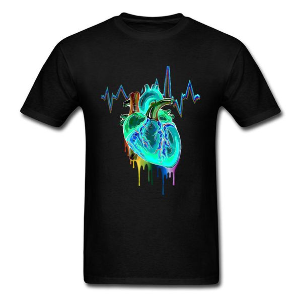 

men's painting the creative brain heartbeat short sleeve all cotton crewneck men funny s hoodie designers t shirts sweatshirt