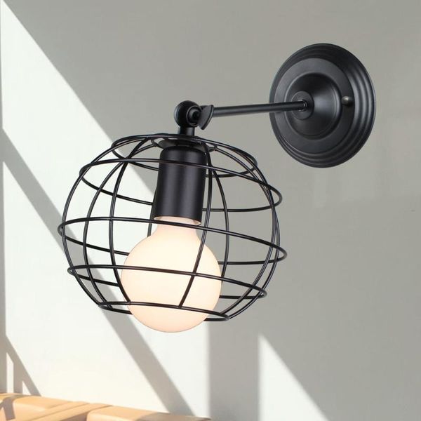 

wall lamp modern vintage industrial led cage light retro loft lamps shade e27 sconce lights living room bathroom decor