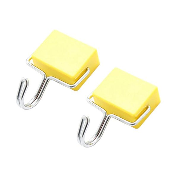 

hooks & rails 2 pcs super suction magnetic kitchen refrigerator powerful magnet hanging (yellow)