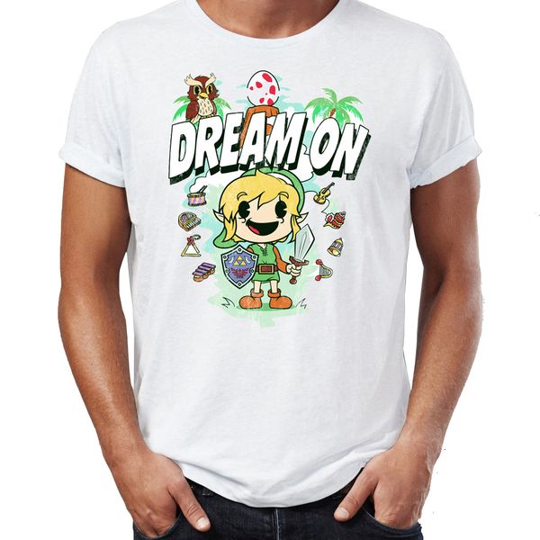 

men's t shirt link's awakening dream island legend of zelda awesome artwork drawing printed tee sport hooded sweatshirt hoodie