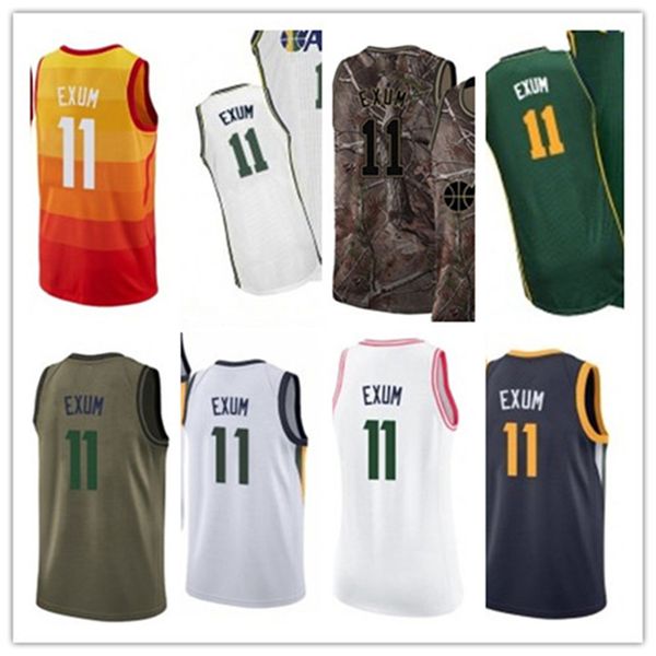 

custom 2020 style jerseys black white green grey army green 11 dante exum basketball jersey, Black;red
