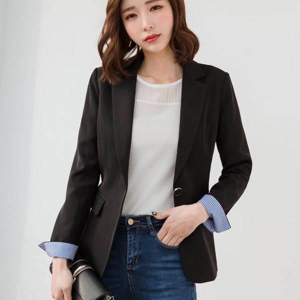 

woman's blazer the new korean version for spring and autumn stylish casual black blazer for women, White;black
