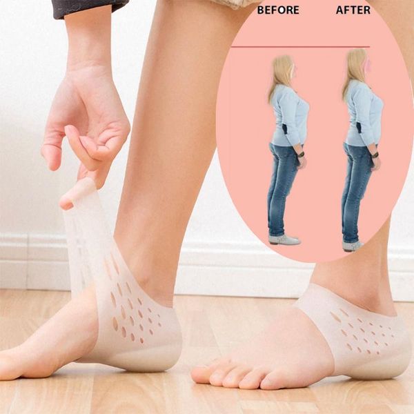

party favor a pair invisible silicone heightening insoles tall soft massage orthopedic protect footpad heel pads for shoe accessories