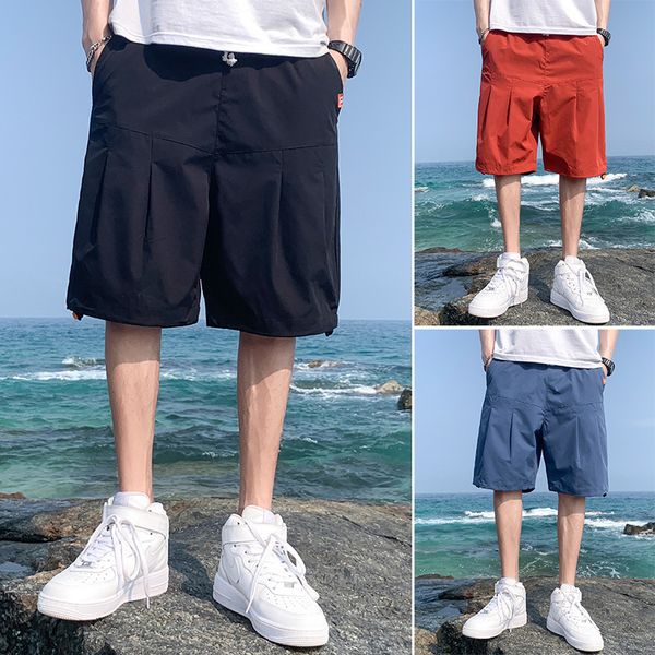 

capris men's trend summer casual loose shorts korean versatile beach pants, White;black