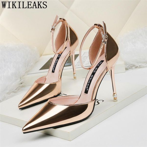 

dress shoes office women luxury heels formal pointed extreme high mary jane stiletto buty, Black