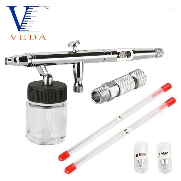 

veda airbrush all-purpose precision dual-action siphon feed airbrush pro set with 22cc cup nozzle needle sets for wall painting1