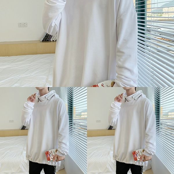 

мужская 2020 новых осенью персонализированные мужские свободные с капюшоном топ sweatersweater свитер высокий воротник куртки молодежные тен, Black