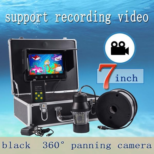 

black 360 degree rotation waterproof camera 1000tvl hd 7inch tft colort screen underwater ice fishing monitor system with 36 led1