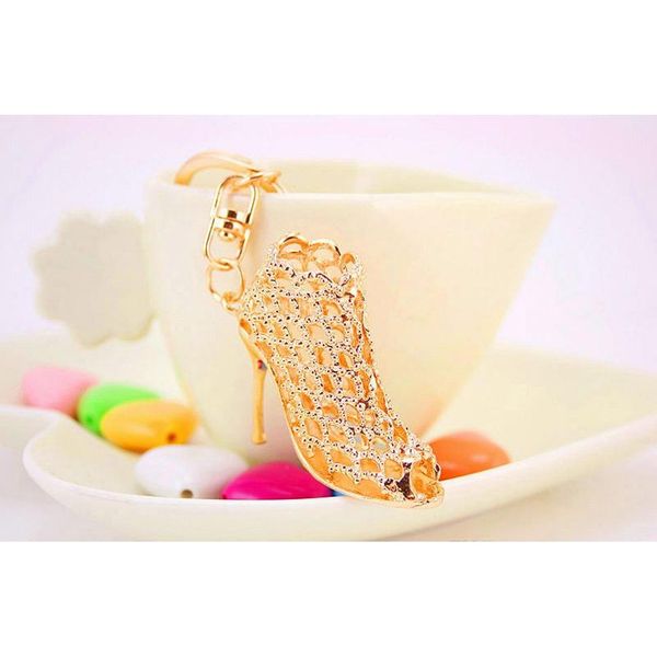 

gold key rings promotion wedding gift crystal bright high heel shoes car key holder lady creative bag ornaments wmtrza queen66, Silver