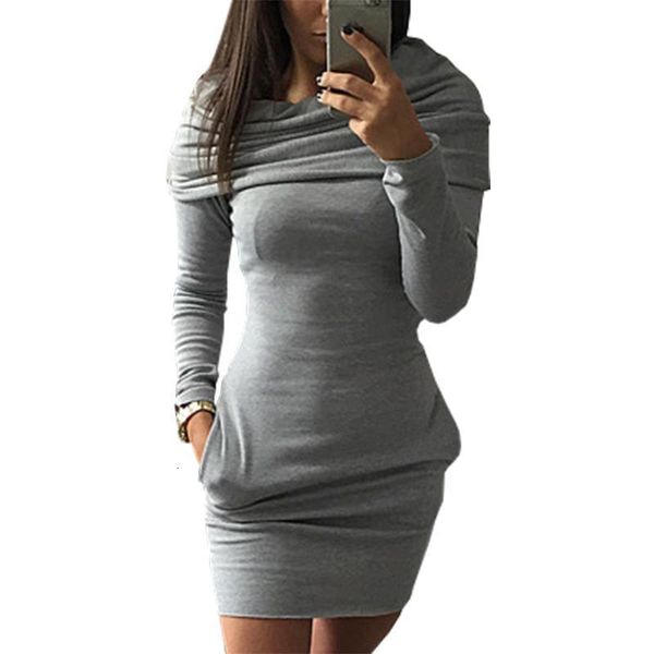 

autumn winter models mini dress hooded sweater vestido package hip long-sleeved warm dresses short clothing vestidos lbd9823, Black;gray