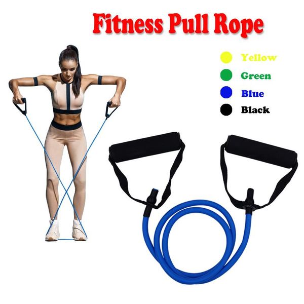 

resistance bands 120cm pull rope tpe tube with foam handles for gym home yoga workout training elastic band fitness equipment
