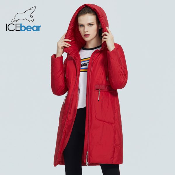 

icebear new winter women jacket fashion woman cotton female coat hooded women's parkas brand clothing gwd19022i 201119, Black