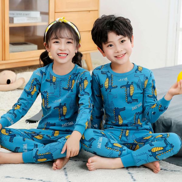 

cotton underwear set children's pants baby boys' home cloth girls' pajamas autumn winter new, Blue;red