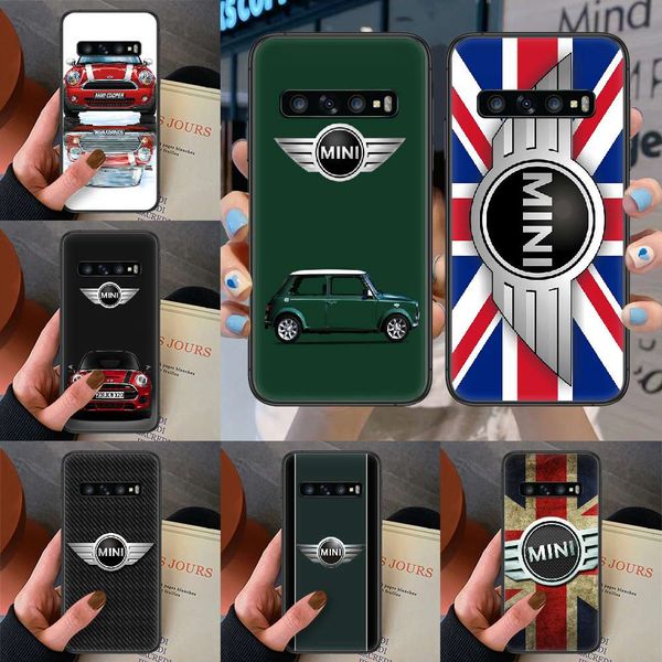 

mini cooper case samsung galaxy note s, 8, 9, 10, 20 plus, e lite, luxury black case, soft paint case
