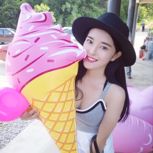 

beach toy pool party 90cm water sea prop kid ice cream swimming float toys dh1135