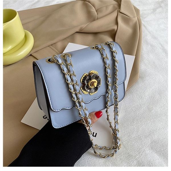 

designer sale sunflower lock small square bag lingge chain postman sheepskin women's