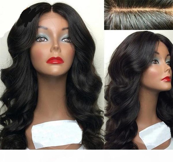 

glueless full lace human hair wigs for black women brazilian body wave remy human hair 130% density with baby hair, Black;brown