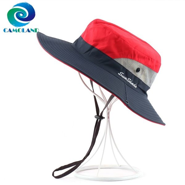 

camoland waterproof boonie hat women summer upf 50+ sun hats casual beach cap for female outdoor uv protection hiking hat y200714, Blue;gray
