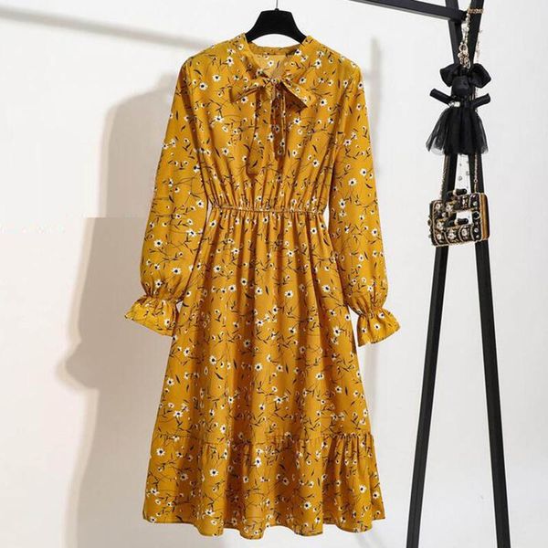 

women's dress floral chiffon long sleeve printing casual party vintage boho maxi dresses for woman summer dress women vestidos, Black;gray