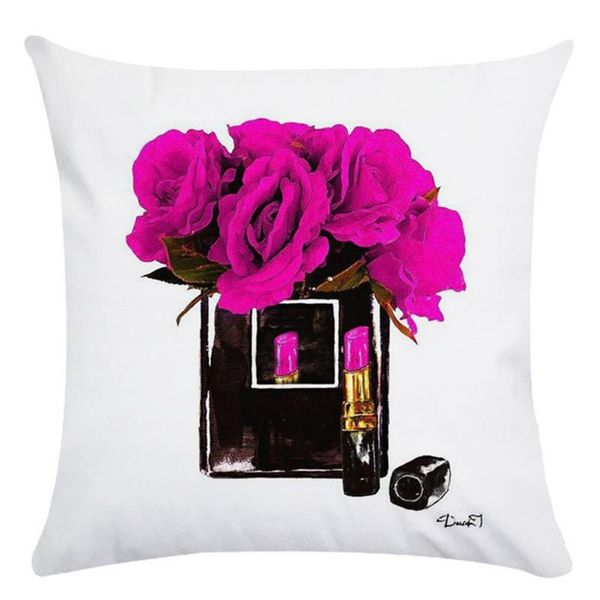 

45x45cm new super soft подушка обложка ручная роспись цветы духи бутылки полиэстер хлопок главная декоративные бросьте наволочки кпт sqcsiz