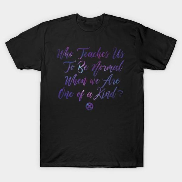 

men t-shirt who teaches us to be normal tshirt women t shirt1, White;black