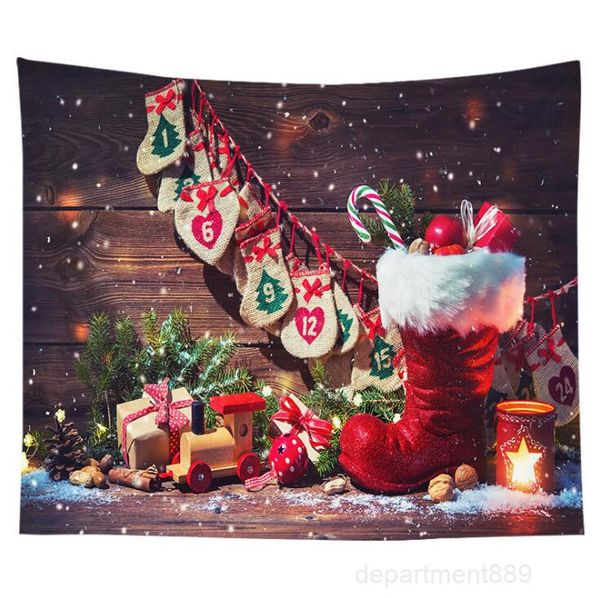 

christmas decoration tapestry home bedroom wall hanging cartoon santa claus print tablecloth yoga mat beach towel party backdrop owf2564