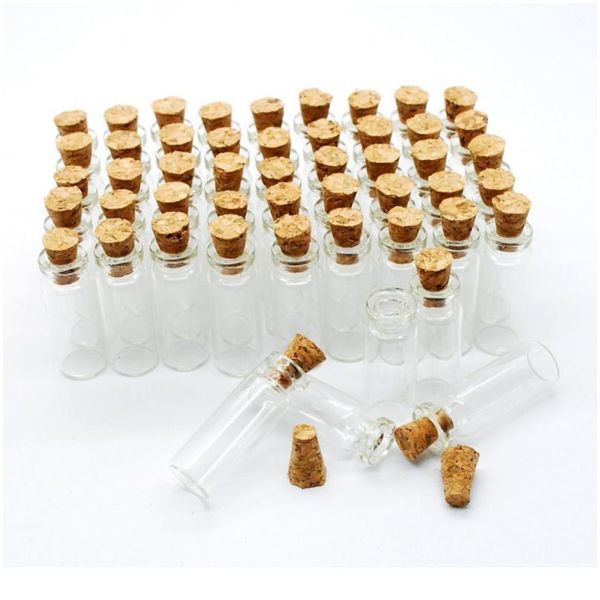 

10 pcs small transparent glass bottle 1ml cork ser bottles diy small glass bottle mini containers bbyvph