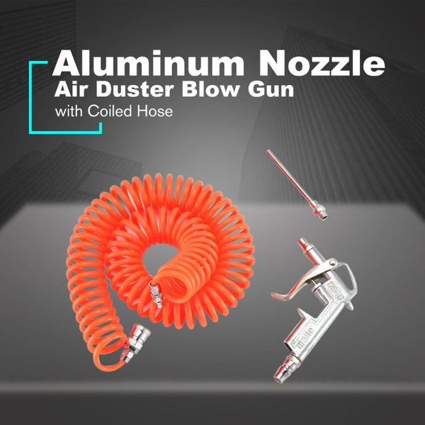 

aluminum nozzle air duster blow gun pneumatic dust removing with 6m coiled hose tool accessories for truck van lorry blower